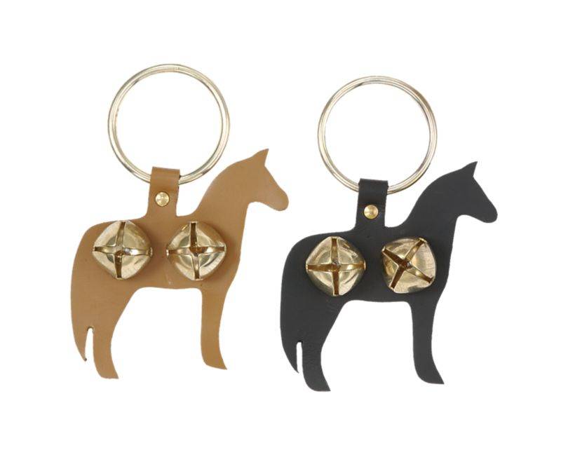 Gift Corral Leather Horse Door Knocker with Brass Bells