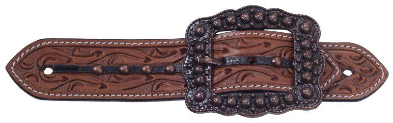 Silver Royal Cooper Belt Buckle Bling Spur Straps