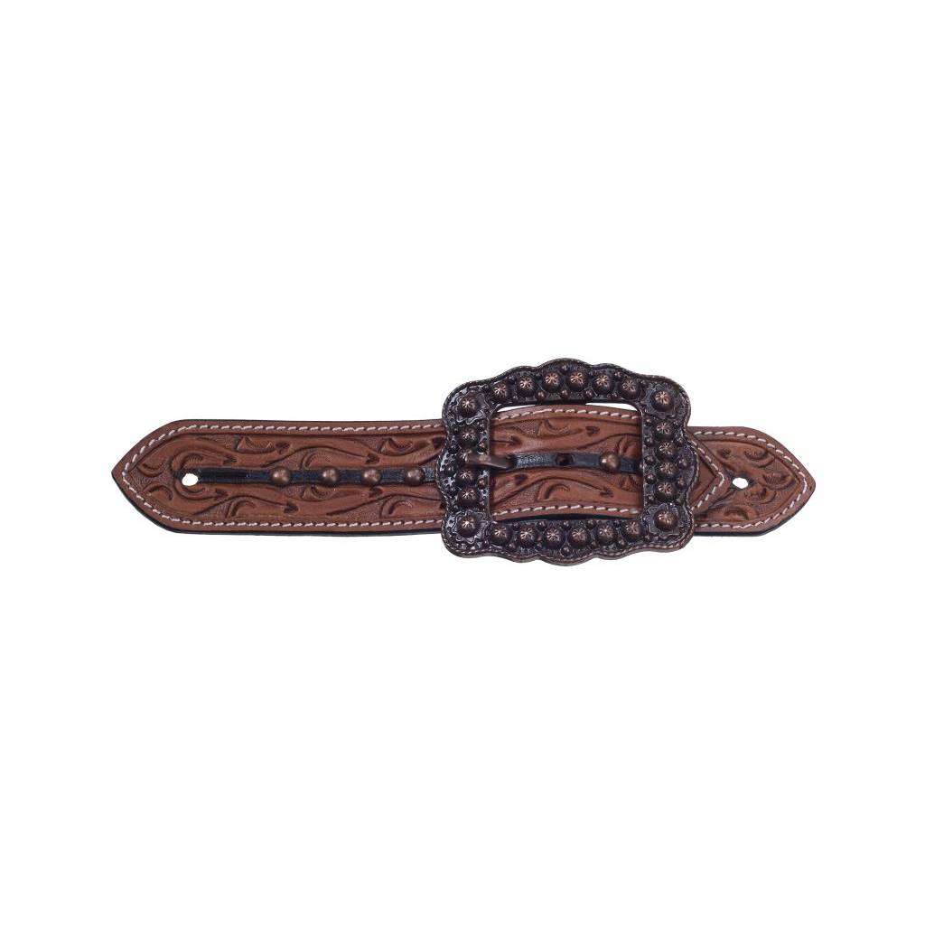 Silver Royal Cooper Belt Buckle Bling Spur Straps