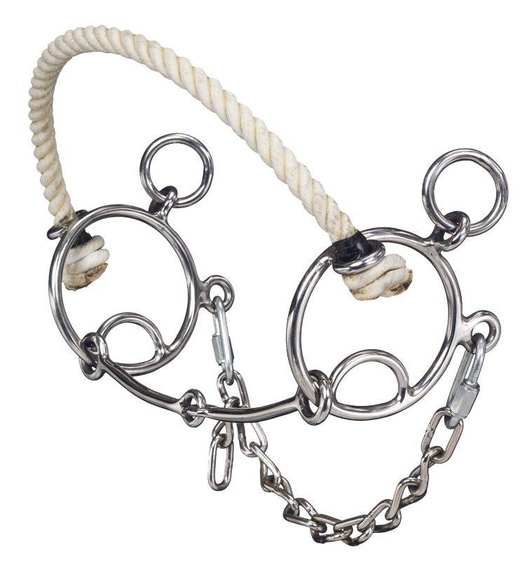 Tough1 Stainless Steel Combination Rope Nose Snaffle Mouth