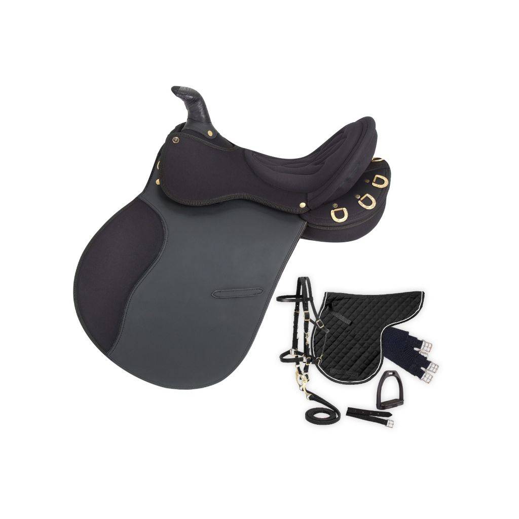 Eclipse by Tough 1 Pro Am Trail Saddle with Horn 6 Piece Package