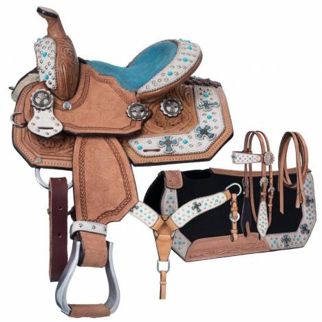 Silver Royal Desert Hope Barrel Saddle 4 Piece Package