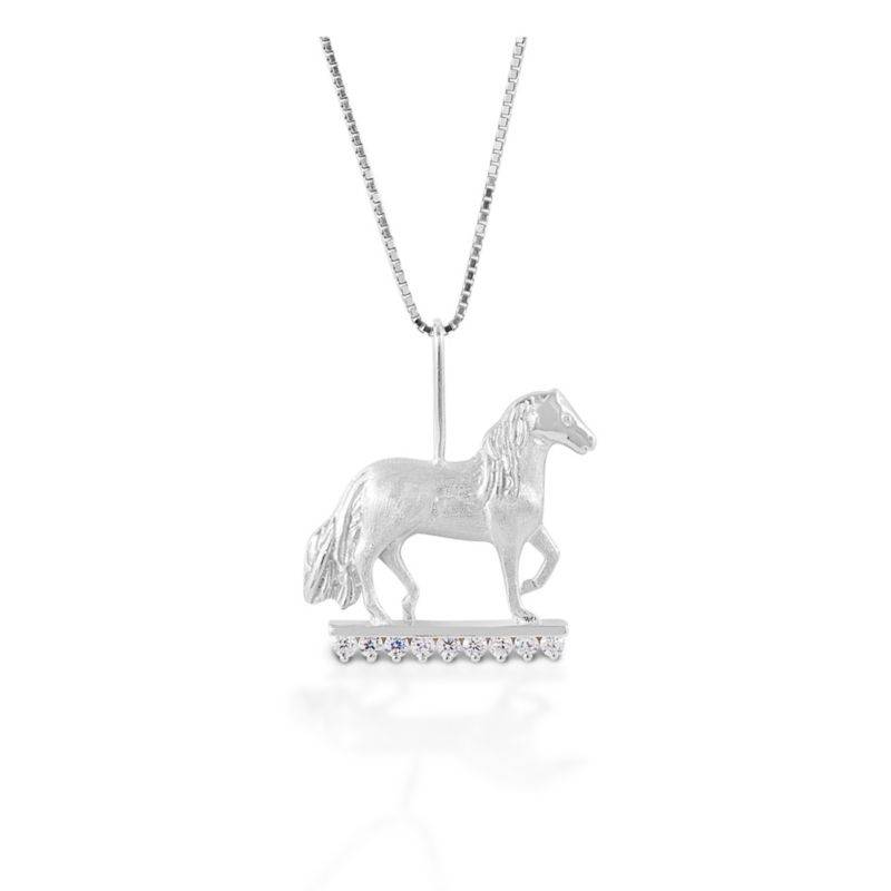 Kelly Herd Clear Stone Paso Fino Pendant - Sterling Silver