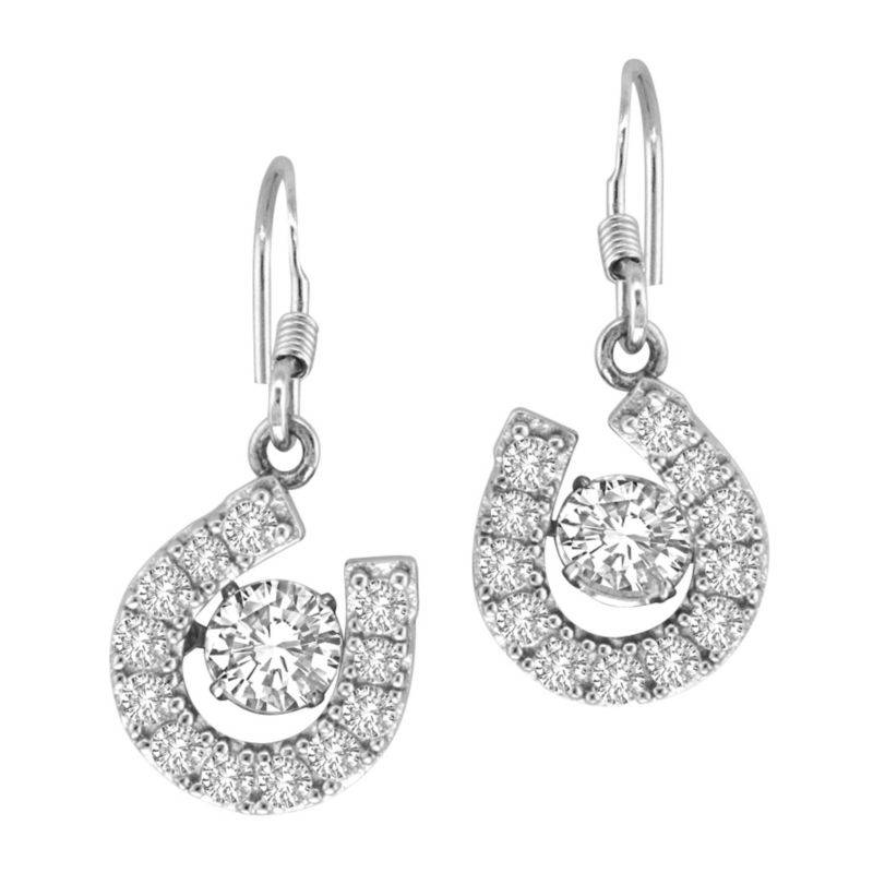 Kelly Herd Dancing Stone Horseshoe Dangle Earrings - Sterling Silver