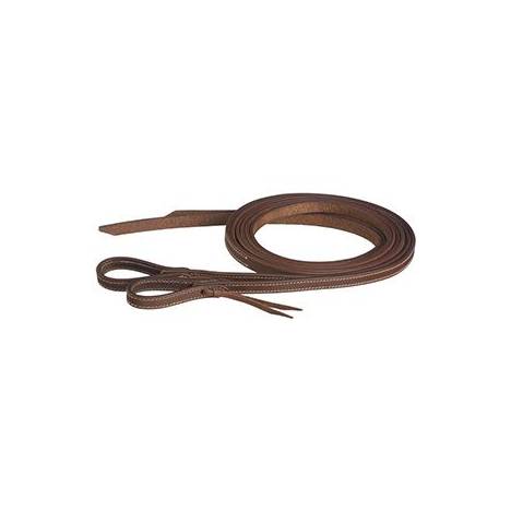 Tough1 Doubled & Stiched Harness Leather Reins With Waterloop