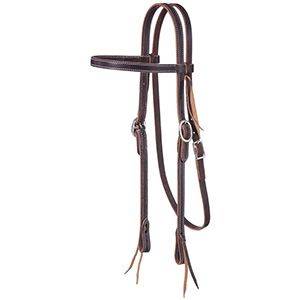 Tough1 Latigo Browband Tie End Headstall