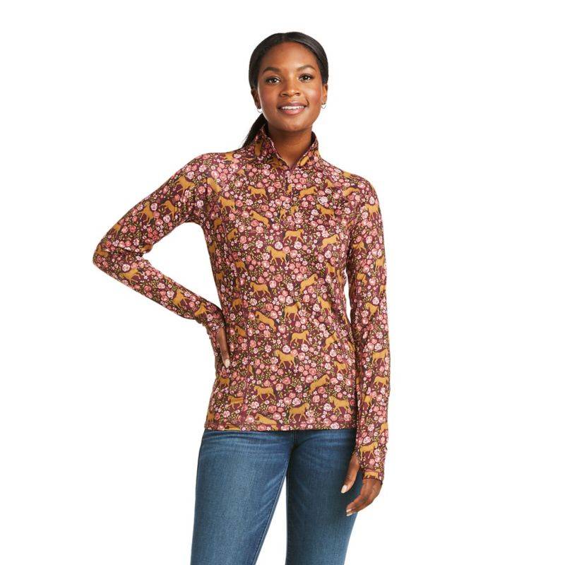 Ariat Ladies Lowell 2.0 1/4 Zip Baselayer - Print