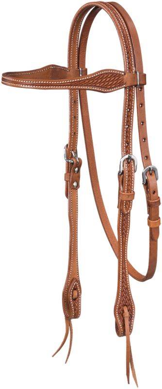 Tough1 Basketweave Browband Headstall with Tie Ends