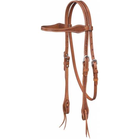 Tough1 Basketweave Browband Headstall with Tie Ends
