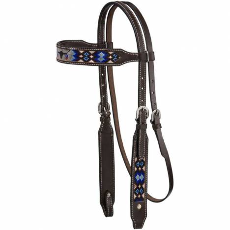 Tough1 Beaded Longhorn Brow Headstall