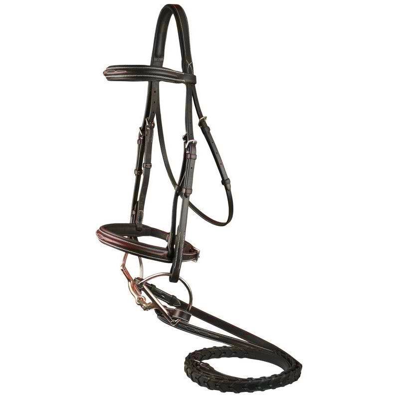 Da Vinci Fancy Raised Padded Comfort Crown Bridle with  Fancy Raised Laced Reins