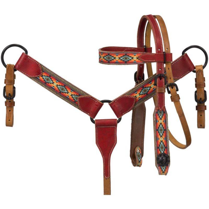 Tough1 Miniature Printed Brow Headstall and Breastcollar Set