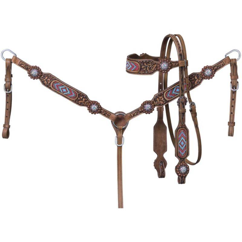 Tough1 Abigail Brow Headstall & Breastcollar Set