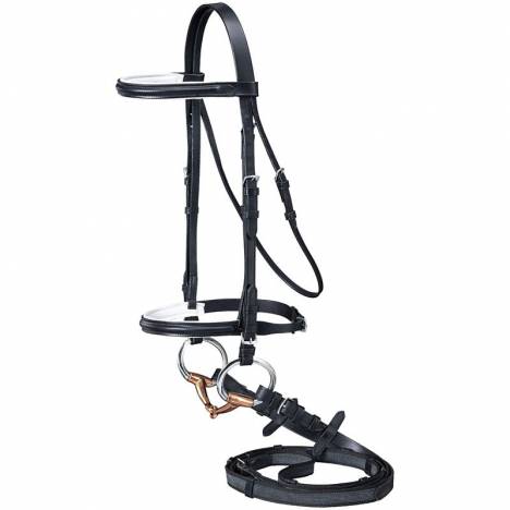Silver Fox Padded Snaffle Bridle with Super Grip Reins
