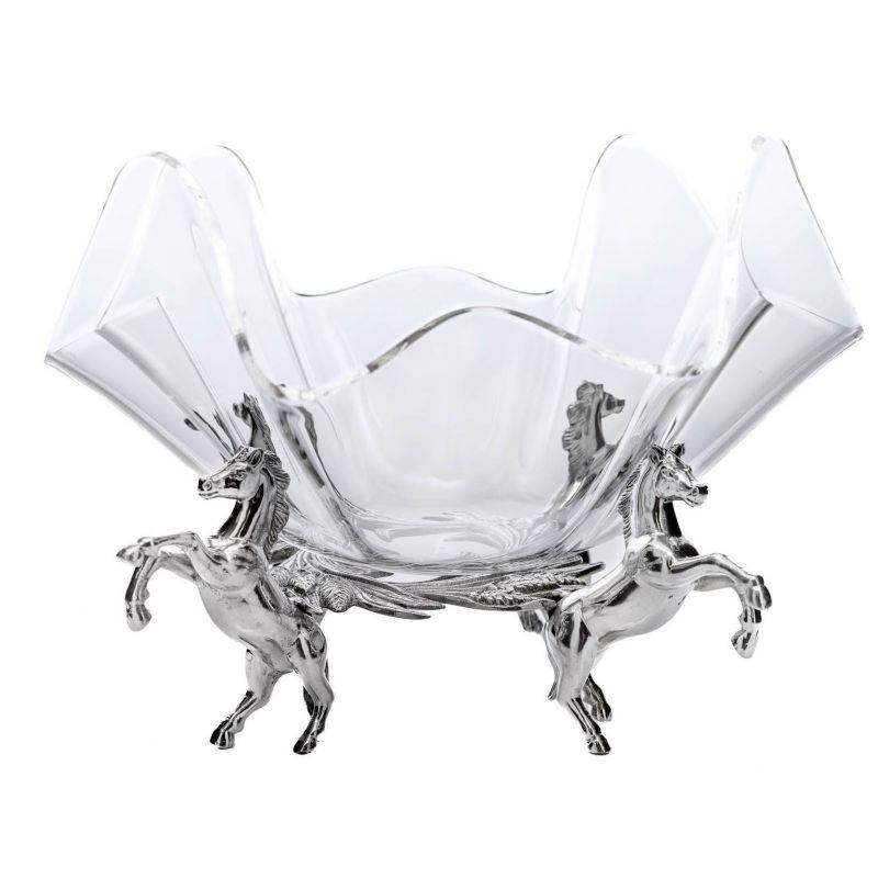 Arthur Court Horse Stand with Acrylic Bowl