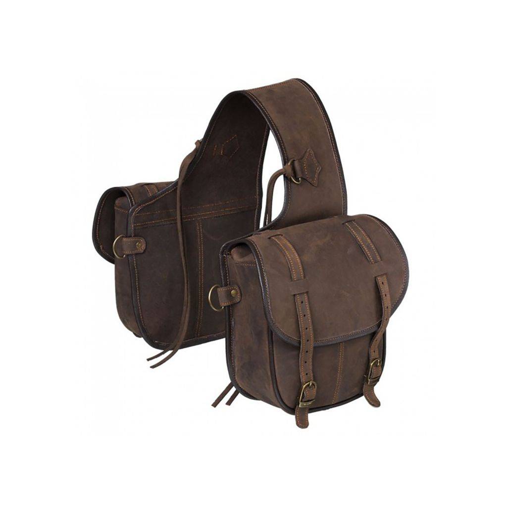 Tough1 Soft Leather Saddle Bag