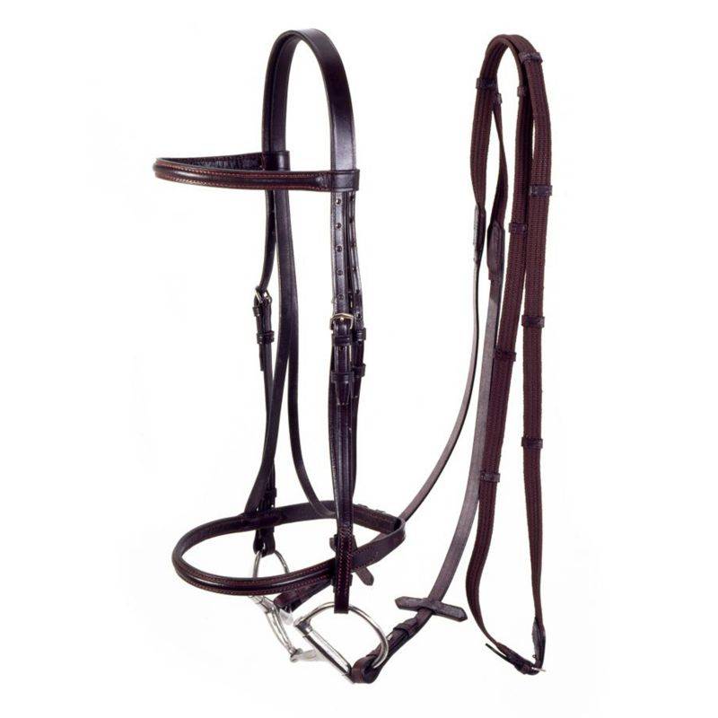 Silver Fox Raised Snaffle Bridle with  Web Reins