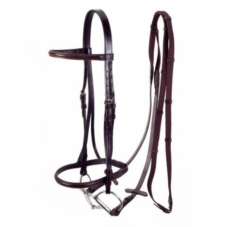 Silver Fox Raised Snaffle Bridle with Web Reins