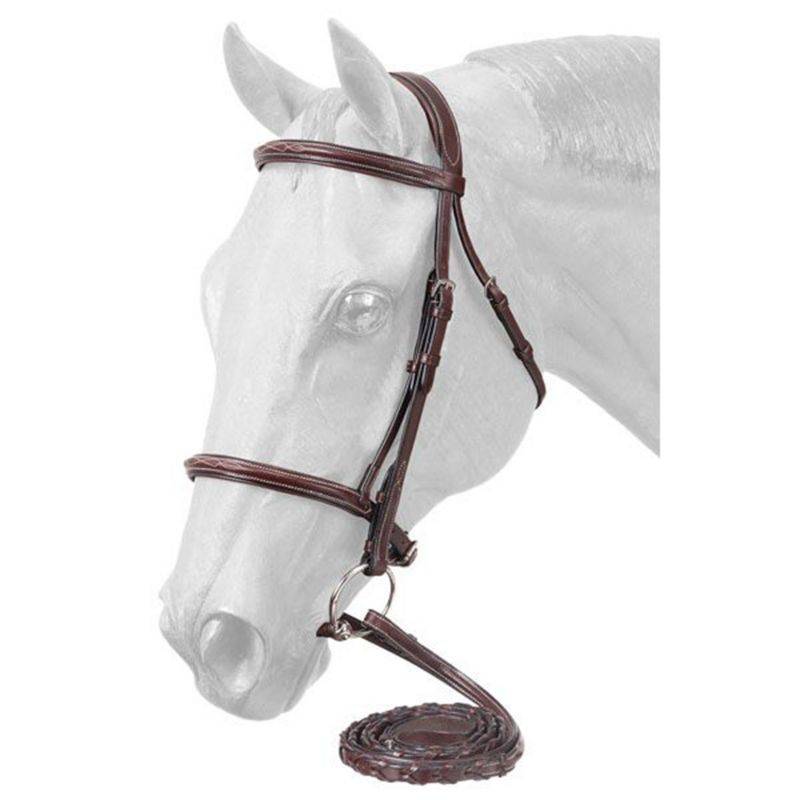 EquiRoyal Premium Padded Fancy Stitched Raised English Bridle