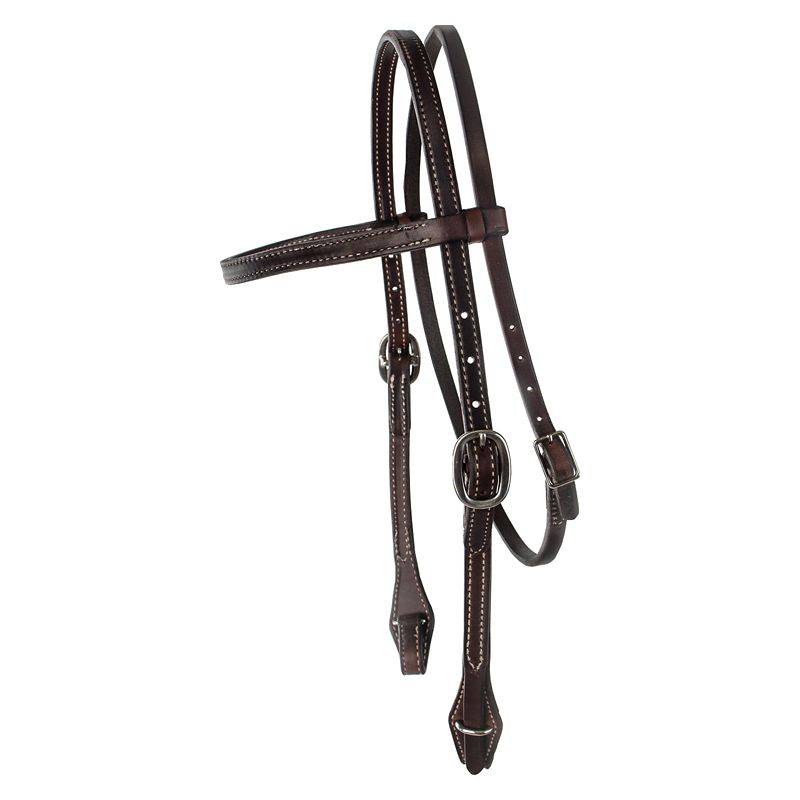 Tory Peak Performance QC Browband Headstall Horse/Drk Hrn Lthr