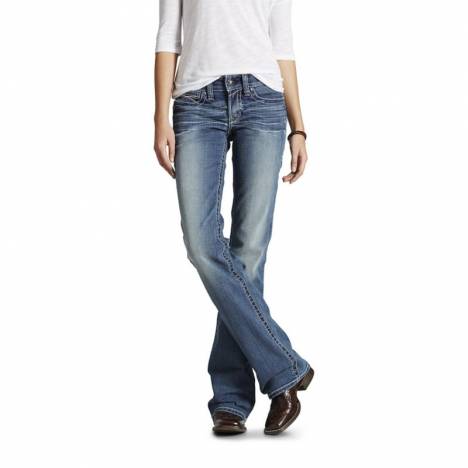 Ariat Ladies R.E.A.L Mid Rise Stretch Whipstitch Boot Cut Jeans