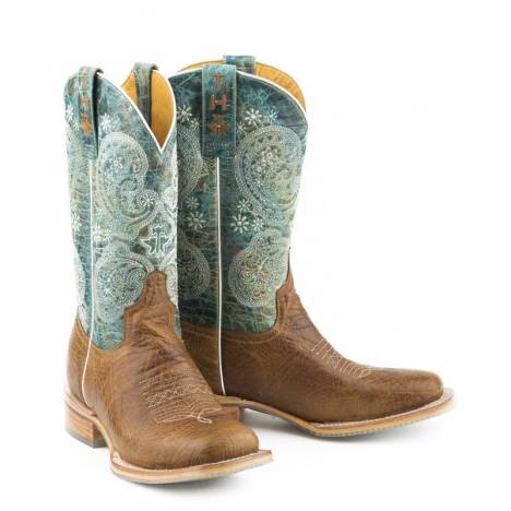 Tin Haul Ladies Boots - Yee-Haw With Paisley Calf Sole