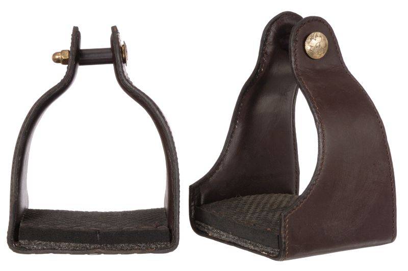 Royal King 1" Leather Covered Padded Endurance Stirrups