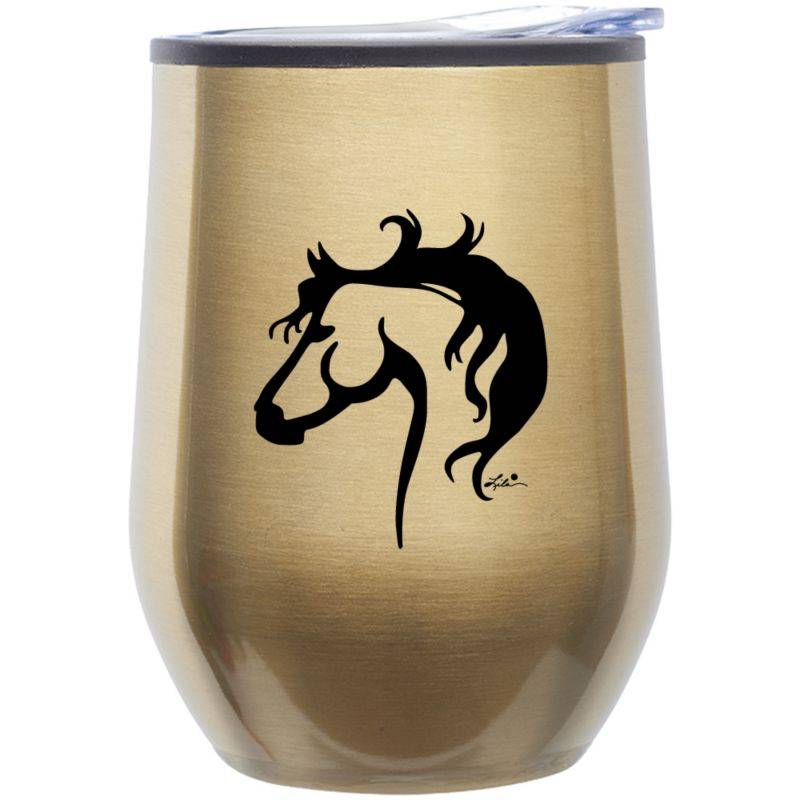 AWST Int'l Stainless Steel Wine Tumbler with "Lila" Horse Head