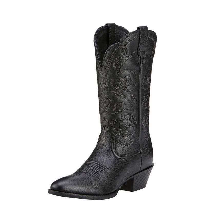 Ariat Womens Heritage Western R-Toe Boot - Black