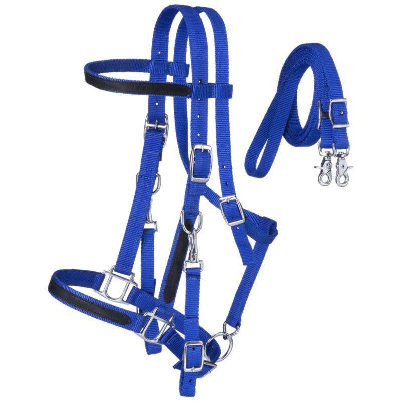 Tough1 Nylon Halter/Bridle Combo With Reins