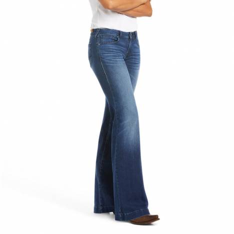 Ariat Ladies Trouser Mid Rise Stretch Kelsea Wide Leg Jeans