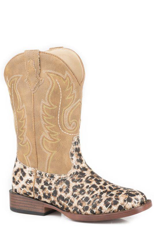 Roper Youth Glitter Leopard Western Boots