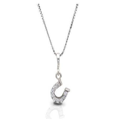 Kelly Herd Clear Dangle Horseshoe Necklace