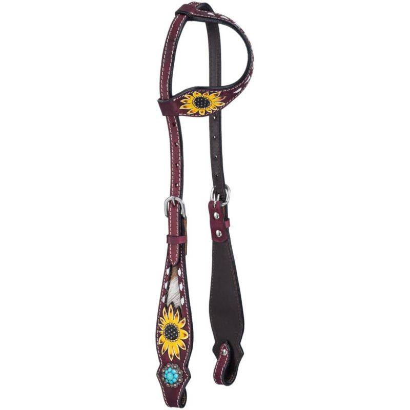 Tough1 Hair-On Sunflower Single Ear Headstall