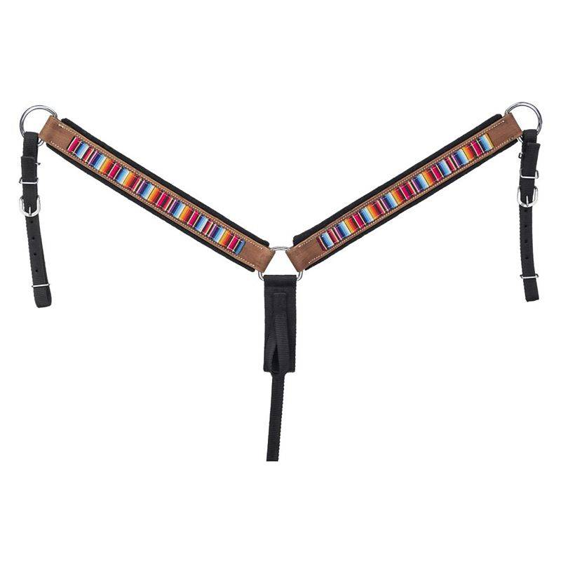 Tough1 Leather Print Web Overlay Breastcollar