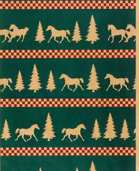 Horseshoe Gift Packaging Forest Frolic Holiday Horse Wrapping Paper
