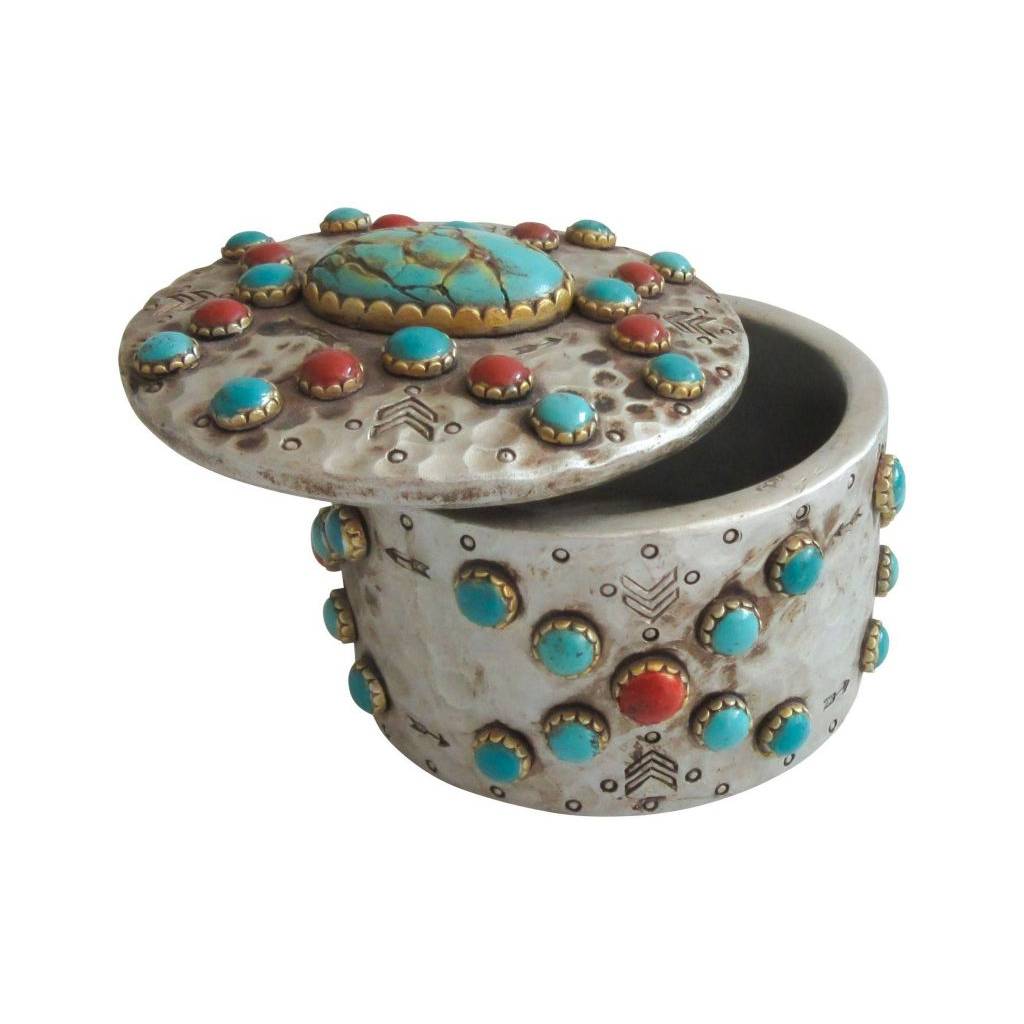 Gift Corral Trinket Box with Turquoise Stones