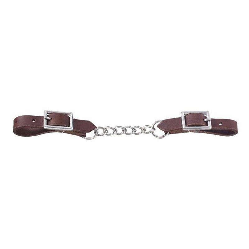 Tough1 Harness Leather Curb with  Single Chain