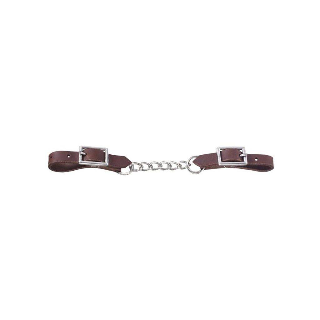 Tough1 Harness Leather Curb with Single Chain