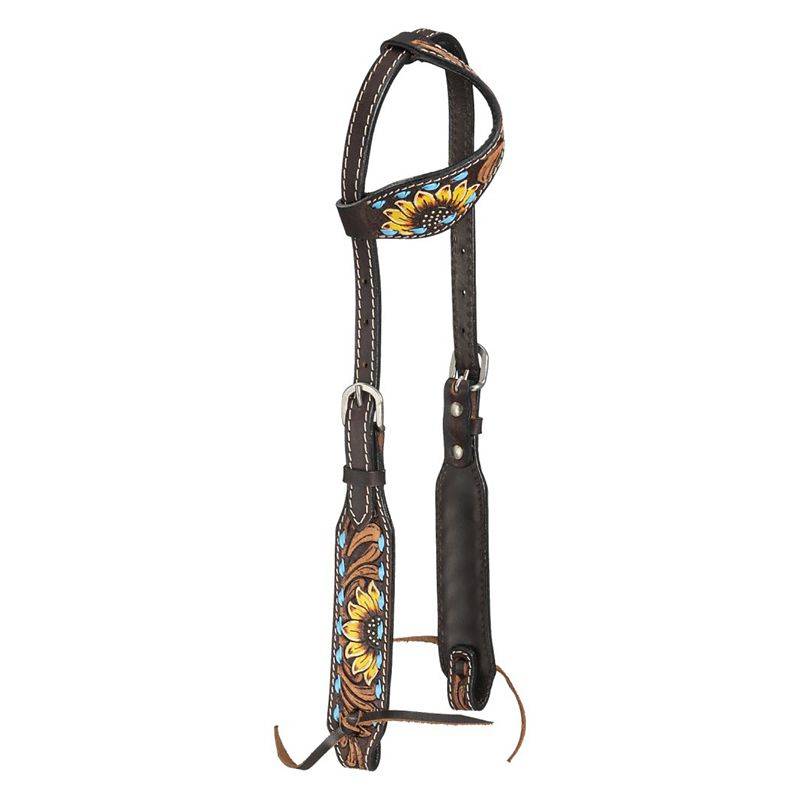 Tough1 Sunflower and Buckstitch Single Ear Headstall
