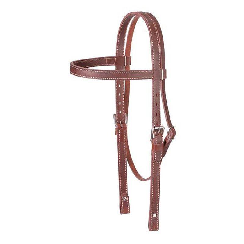 Tough1 Western Leather Browband Draft Headstall