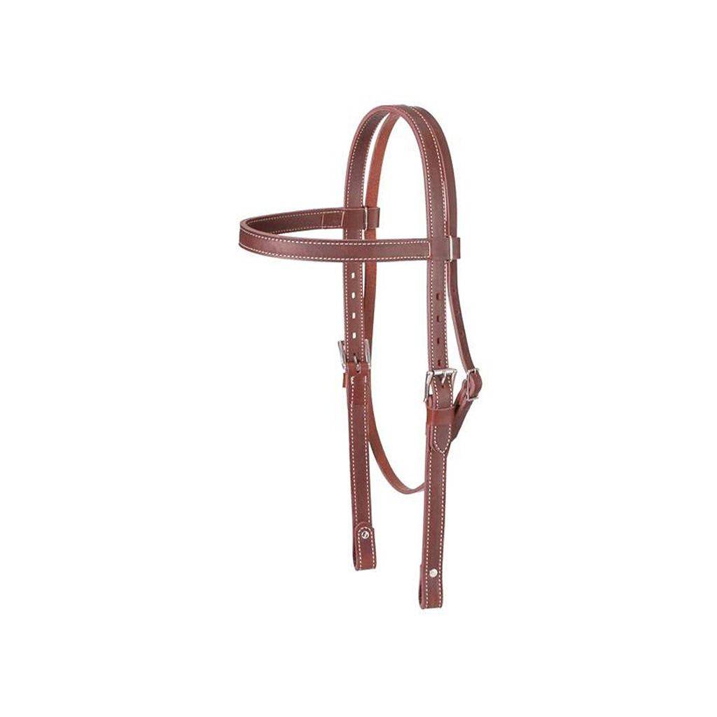 Tough1 Western Leather Browband Draft Headstall