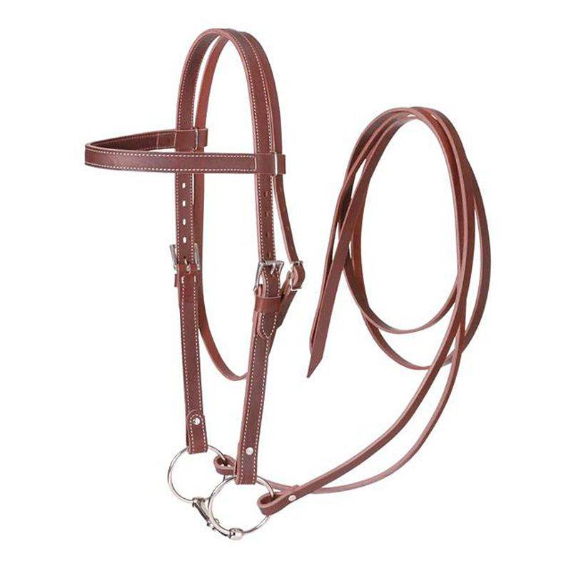Tough1 Western Leather Browband Draft Bridle