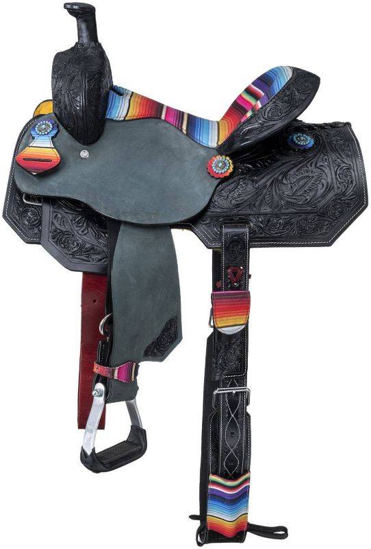 Silver Royal Serape Barrel Saddle Package