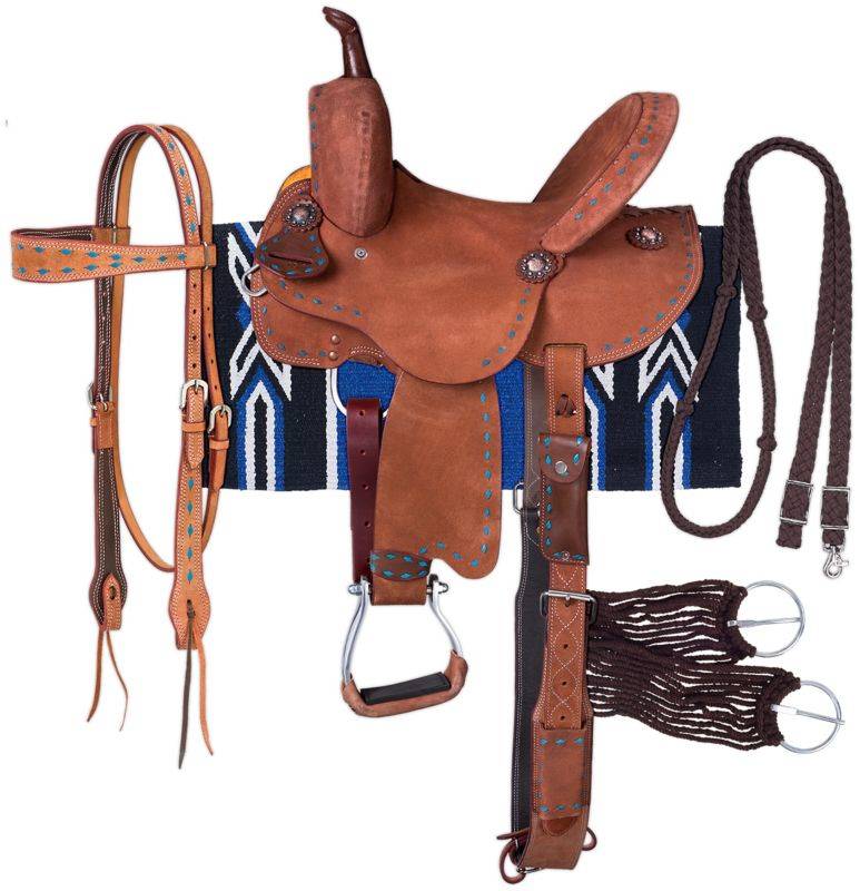 Royal King Medina Buckstitch Roughout Barrel Saddle