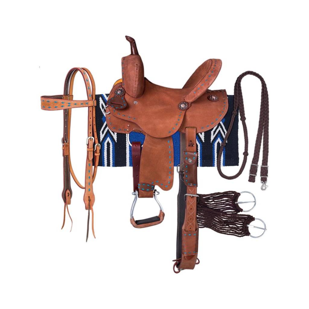 Royal King Medina Buckstitch Roughout Barrel Saddle