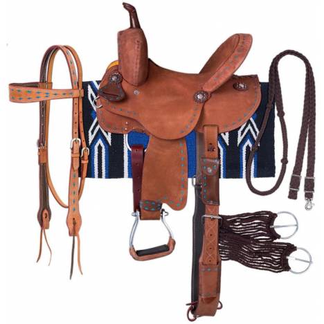 Royal King Medina Buckstitch Roughout Barrel Saddle