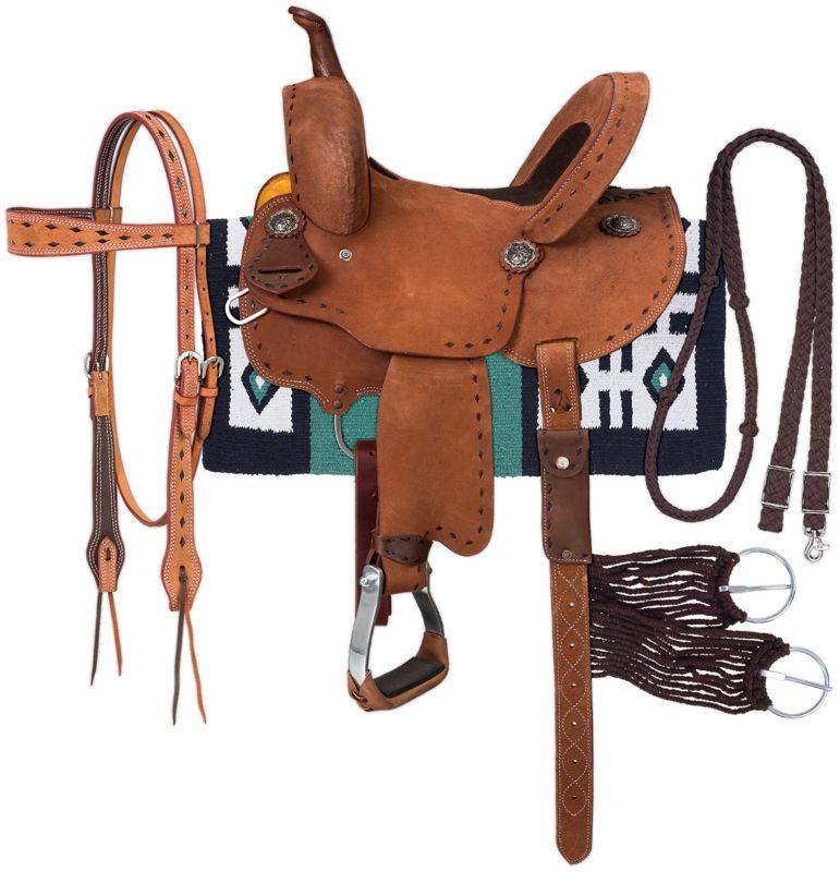 Royal King Branson Buckstitch Roughout Barrel Saddle