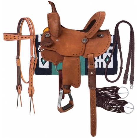 Royal King Branson Buckstitch Roughout Barrel Saddle