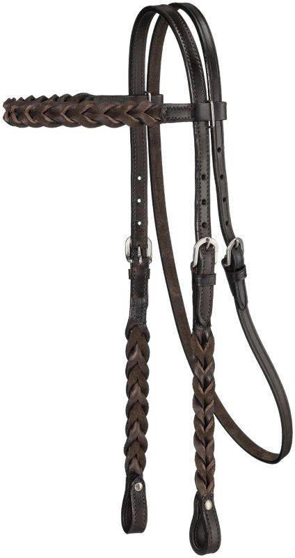 Royal King Braided Leather Brow Headstall